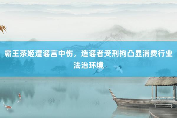 霸王茶姬遭谣言中伤，造谣者受刑拘凸显消费行业法治环境
