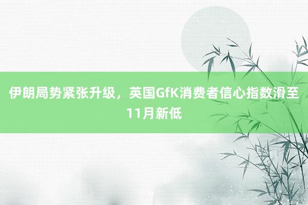 伊朗局势紧张升级，英国GfK消费者信心指数滑至11月新低
