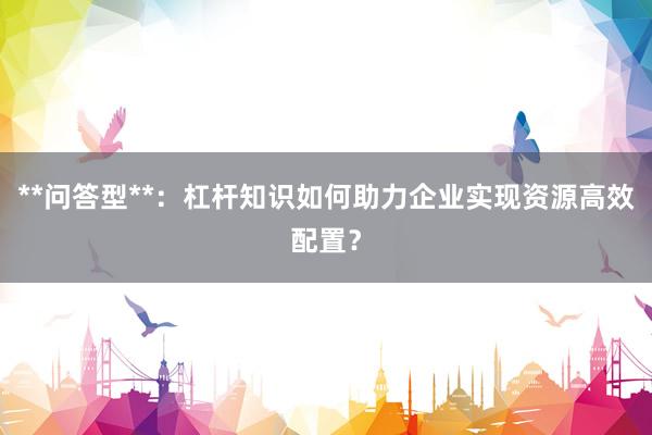 **问答型**：杠杆知识如何助力企业实现资源高效配置？