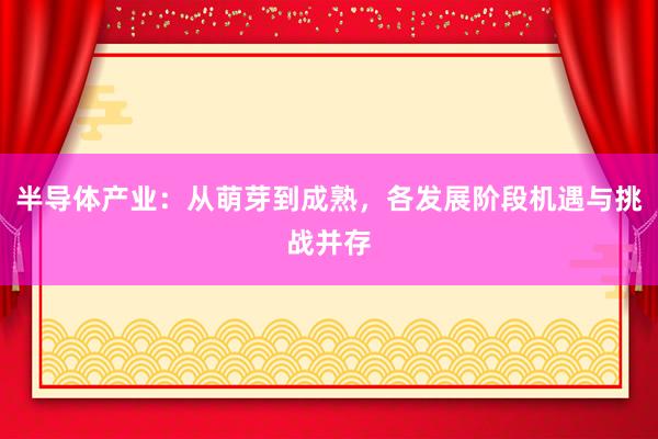 半导体产业：从萌芽到成熟，各发展阶段机遇与挑战并存