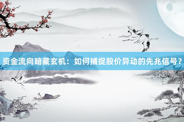 资金流向暗藏玄机：如何捕捉股价异动的先兆信号？