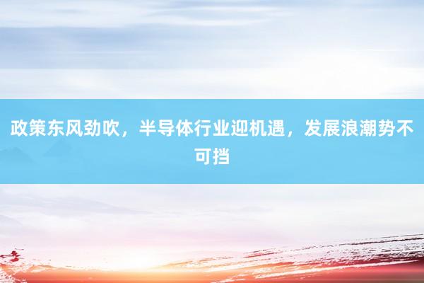 政策东风劲吹，半导体行业迎机遇，发展浪潮势不可挡