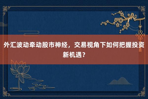 外汇波动牵动股市神经，交易视角下如何把握投资新机遇？