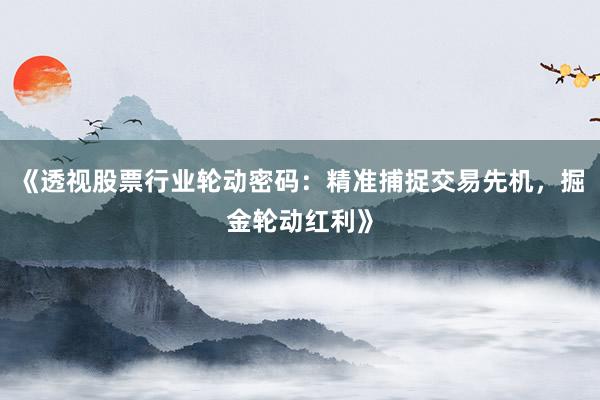 《透视股票行业轮动密码：精准捕捉交易先机，掘金轮动红利》